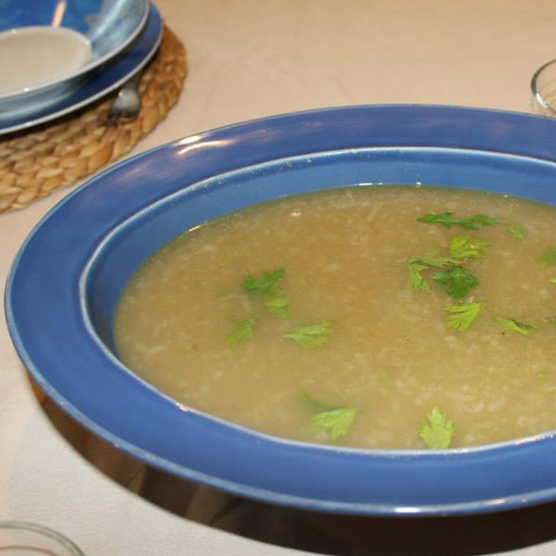 Freekeh Soup with Shredded Chicken