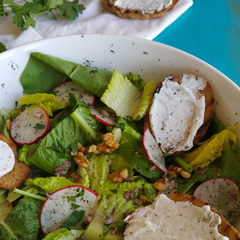 The Green salad with radish and walnut