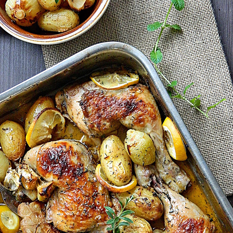 Roasted Chicken with Lemon and Herbs