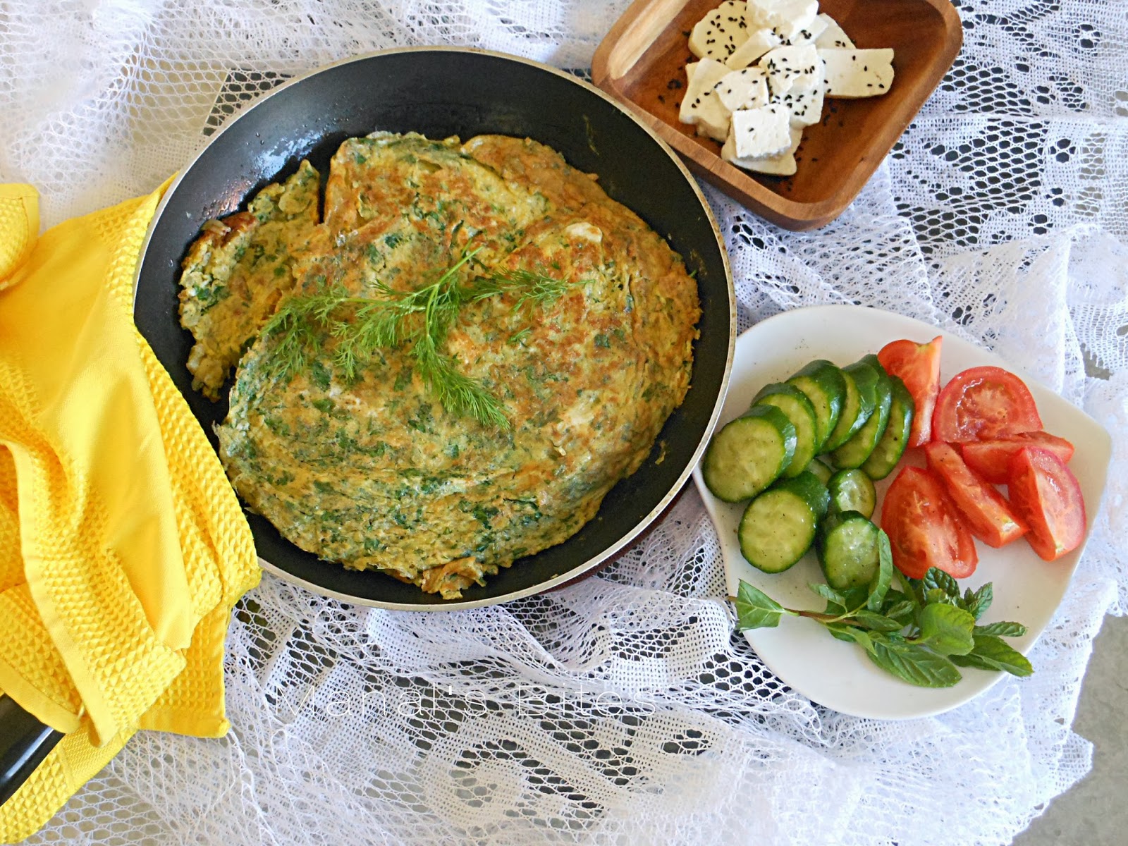 Herb potato omelette