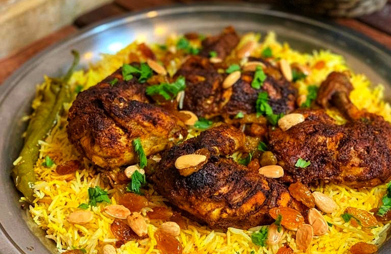 طريقة عمل الأرز الهندي مع الدجاج المشوي