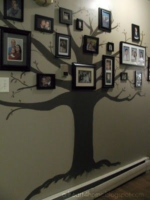 اطار يحتوي على صور للعائلة على شكل شجرة العائلة 