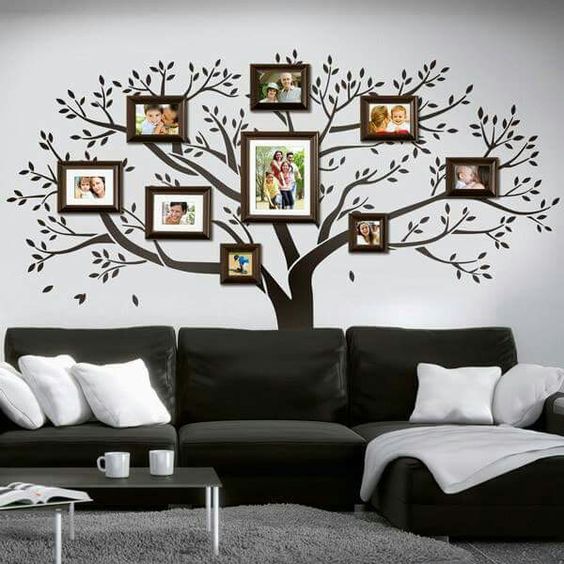 اطار يحتوي على صور للعائلة على شكل شجرة العائلة 