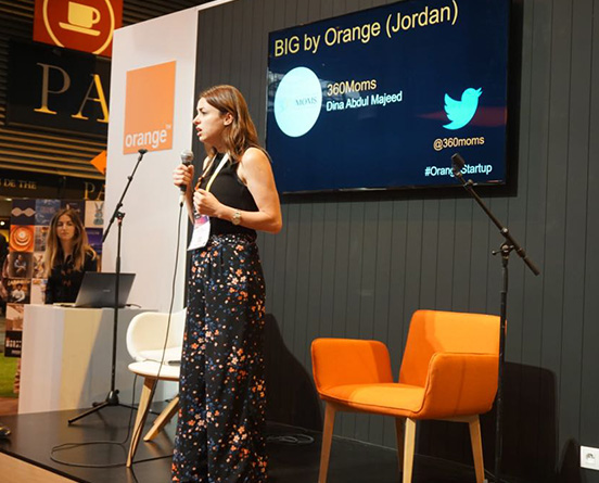 Dina Abdulmajeed Pitching her Idea in Big By Orange