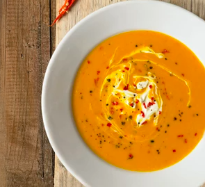  Butternut squash soup with chilli & crème fraîche