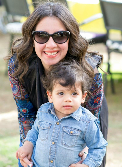 Heba Abou El Eid with her kid 