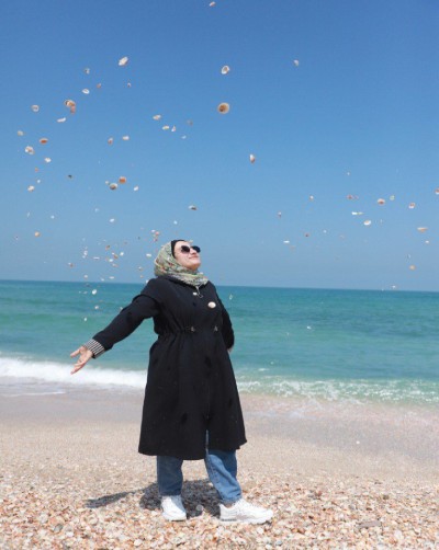 woman at gaza beach