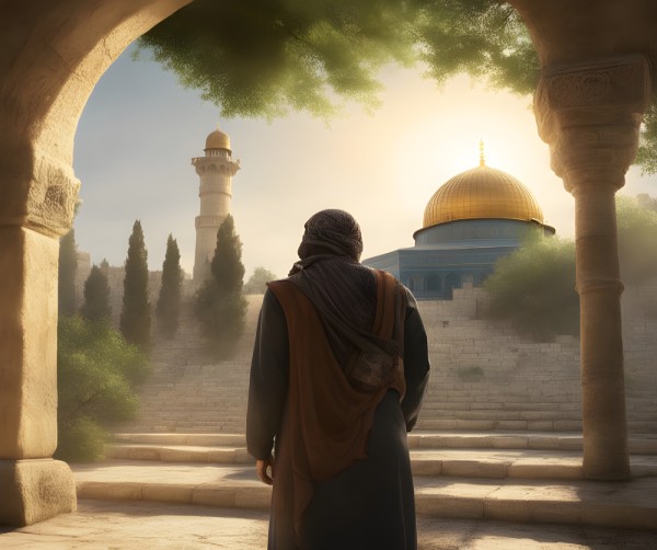 man at al aqsa in palestine