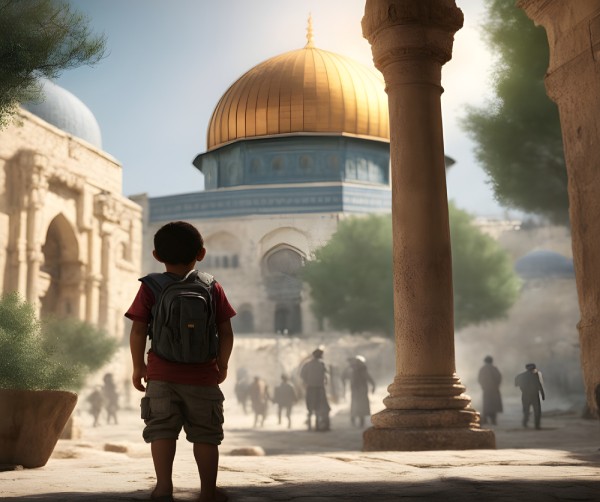 child palestine aqsa golden dome